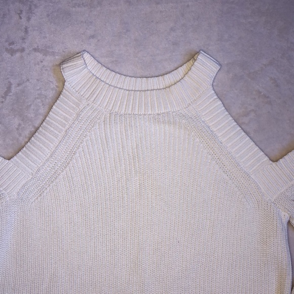Rag & Bone White Long Sleeve Knit Off The Shoulder Sweater - Picture 4 of 5